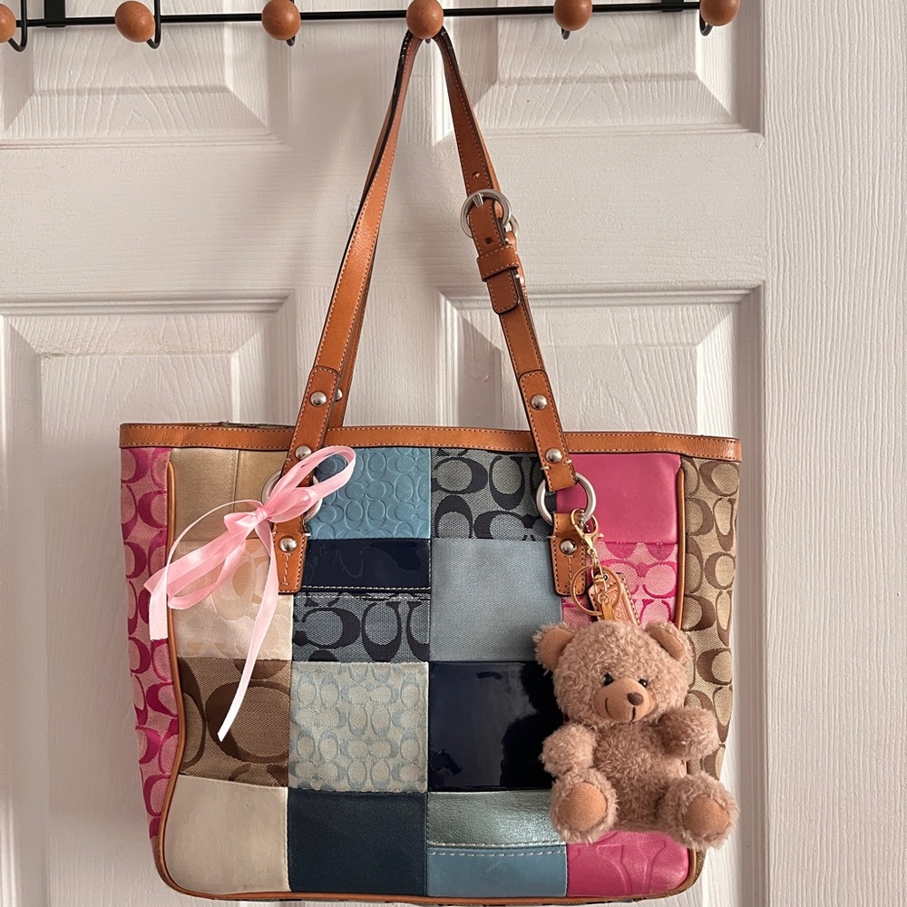 Vintage Coach Patchwork Tote Bag